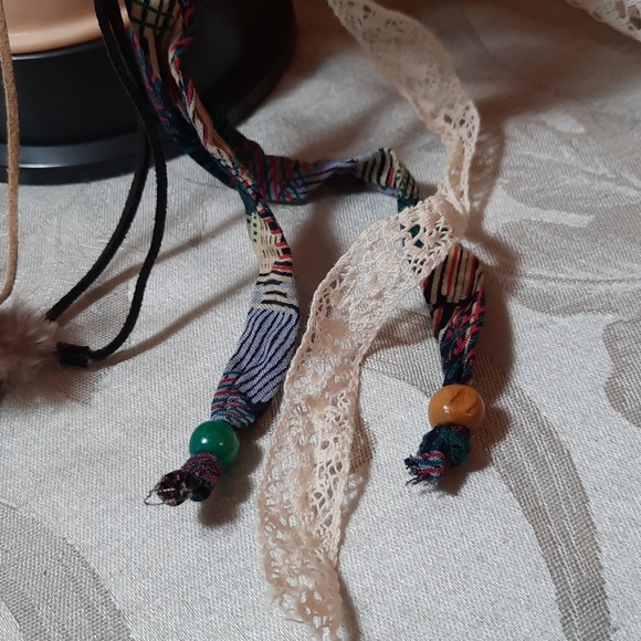 Boho Braided\Feathered Hairband with Tails - Picture 7 of 8